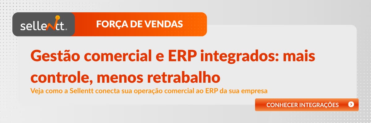 Diagrama mostrando o fluxo de integração entre um sistema de gestão comercial e um ERP em uma operação B2B, com etapas de pedido, estoque e faturamento conectadas em tempo real.